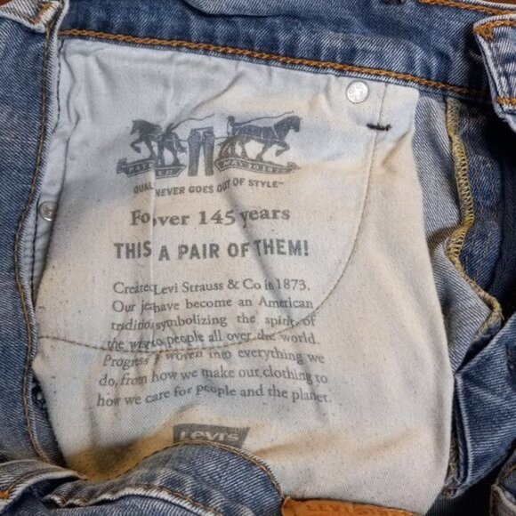 Levis 505 Original Fit W32 L30 Mens Jeans Distressed Blue Denim - Picture 5 of 15